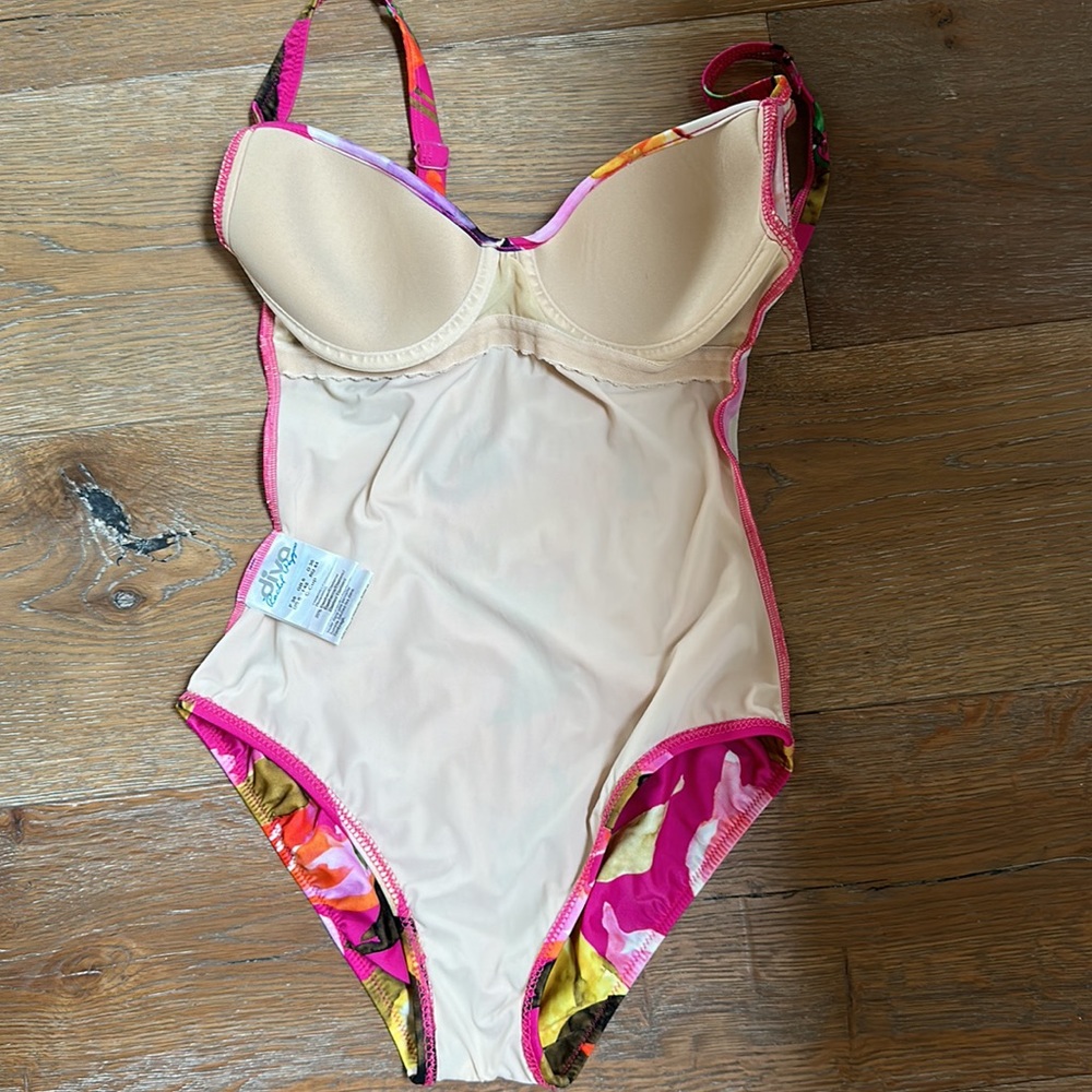 Diva by Rachel Pappo floral Tropical one piece swimsuit Hawaii Barbicore Pink - Picture 16 of 17